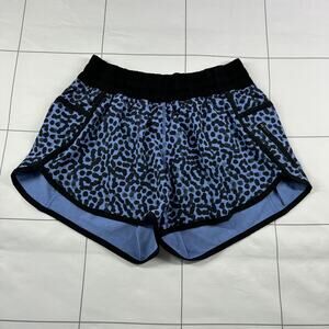 Lululemon Shorts Womens 6 Blue Black Tracker Ace Spot Lullaby Athletic Gym Run